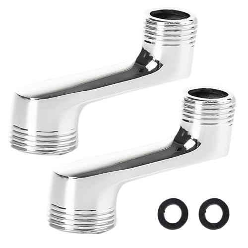 AMONENZ 2 Pièces Raccord en S Décalé Pour Robinets Muraux, Laiton Adaptateur Robinet Douche Réglable, Déport 42 mm, Argent Raccord S 1/2 Vers 3/4, pour...