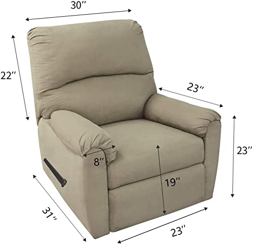 Housse de canapé inclinable 1 place extensible en similicuir taupe - 7