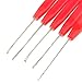 5-Piece Professional Microlink Hair Extension Tool Kit | Easy to Use, Rust- Stainless Steel Pulling Hooks | Save Time, Perfect for Hair Feathers | Hair - Red