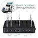 PRITEK 50W/10A USB Charging Station with Detachable Baffles Compatible for Cellphone Tablet and Other USB-Enabled Gadget Multiple Devices Desktop Charger Station with 6pcs Short USB Cables (Black)