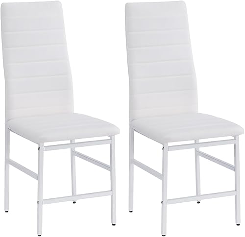 Miniatura 8 de ROZHOME Silla de comedor, sillas de cocina modernas, sillas laterales con patas de metal y marco (gris Pu*4, mediano)