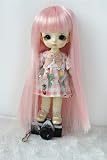 Jusuns JD056 5-6inch 13-15cm OB11 Long Straight Full Bang Synthetic Mohair BJD Wig Lati Yellow Doll