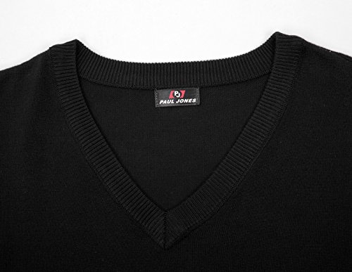 PJ PAUL JONES Mens V-Neck Knitted Sweater Vest Solid Plain Sleeveless Pullover Knitwear3