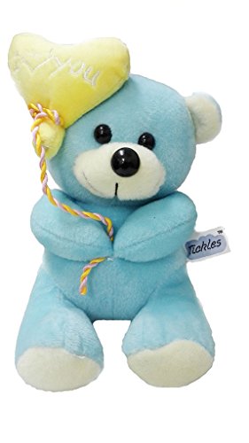 Image of Tickles I Love You Balloon Heart Teddy Soft Stuffed Plush Toy for Kids Baby Girls & Boys Birthday Gifts Valentine's Day Home Decoration (Size: 18 cm Color: Blue)