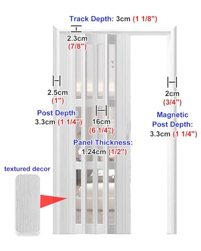 Miniatura 2 de Puerta Plegable Puerta Plegable Interior De Pvc, Puerta Corrediza Para Pasillo De Dormitorio, Separador De Ambientes, Mampara De Puerta Plegable, Puertas De Acordeón Para Entrada De Armario White,25x8