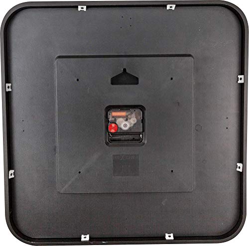 Nextime Clock 40 X 40 X 4 Cm. Black Wood 'Square Wall' #TOP6