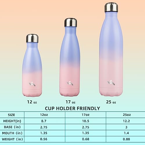 Image of Konokyo Insulated Water Bottles,12 oz Double Wall Stainless Steel Vacumm Metal Flask for Sports Travel,Pastel Sunset