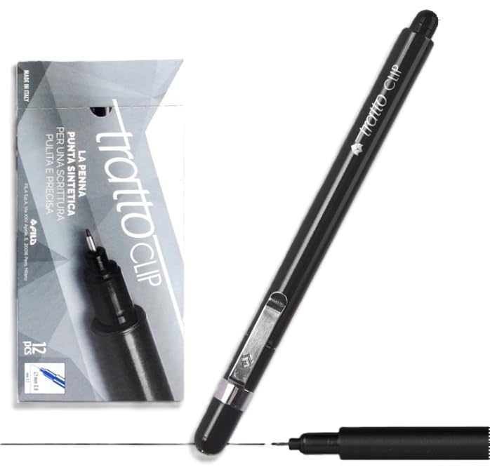 Stylo noir Tratto Clip 0,3mm pour carnet et dessin de voyage