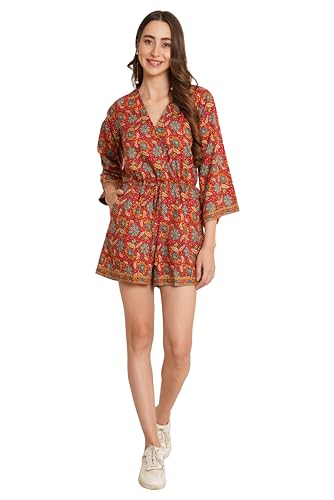 Image of COTLAND Fashions Jaipuri Cotton Printed Playsuit for Women
