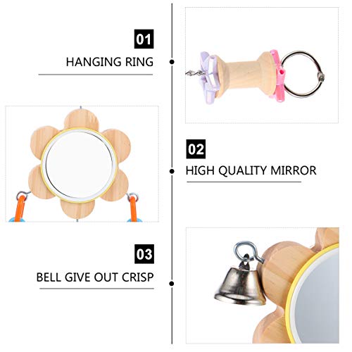 VILLCASE PÃ¡ssaro Espelho BalanÃ§o Gaiola de Madeira Animal de EstimaÃ§Ã£o Rede Dentes Brinquedo de