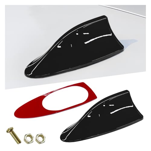 ZIMISI Car Shark Fin Antenna Cover Plastic Auto Top Roof Mount Antenna Cover Replacement with Adhesive Tape Universal Auto Signal Roof Aerial Decoration Accessories for Car SUV Truck (Black)
