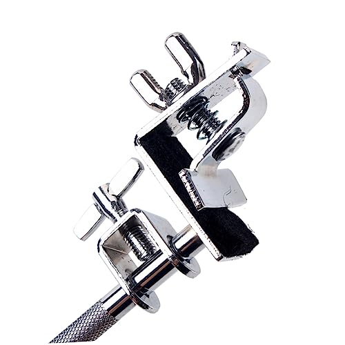 UKCOCO Abrazadera de Soporte de Cencerro de Tambor Montaje Batería Compatible con Cencerro Color Plateado Sujeción Segura y Óptima