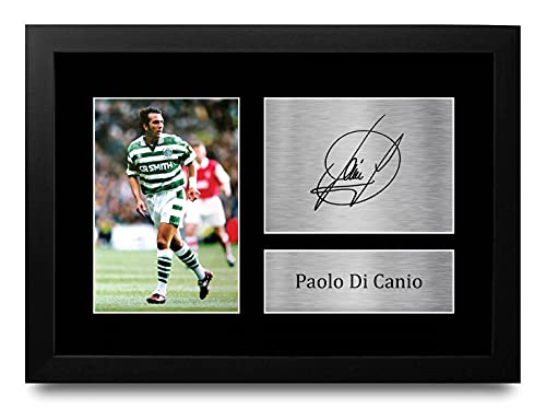 Photo dédicacée Paolo Di Canio Celtic encadrée A4 HWC Trading pour supporter de foot