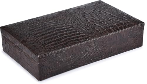 Image of New Brown Croco Design Watch Box for 12 Watches Watch Box (Brown, Holds 12 Watches)