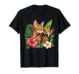 Chat du Bengale Tropical Jungle avec Hibiscus T Shirt