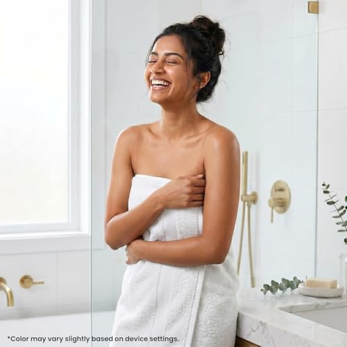 Image of Earthy Fables Premium Bath Towel - 100% Combed Cotton, 600 GSM, Ultra Soft, Quick Dry and Highly Absorbent for Home, Travel and Acne-Prone Skin, 140X70 cm, Pack of 2, White