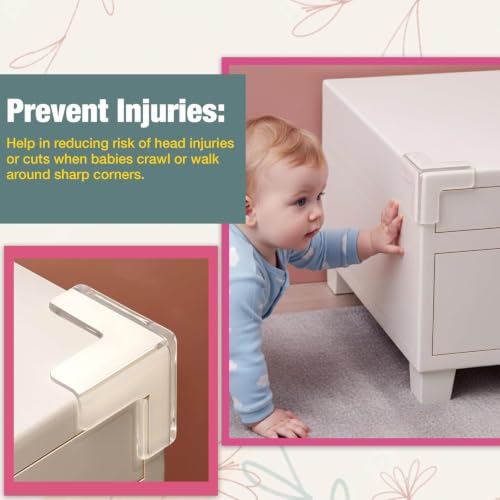 Image of Transparent Silicone Corner Protectors for Baby Proofing | Soft Edge and Corner Guards for Tables, Beds and Furniture | Child Safety Cushion Pads for Sharp Edges (Tranparent-24 Pcs, T-Shape)