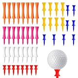 Kuugeo Tee Golf Plastique, 48 pièces Tee De Golf, Tees De Golf, Te e Golf, Kunststoff Golftees Te e Set, 31 mm/35 mm/43 mm/51 mm/57 mm/70 mm, Rouge, Bleu, Jaune, Blanc, Magenta et Orange.