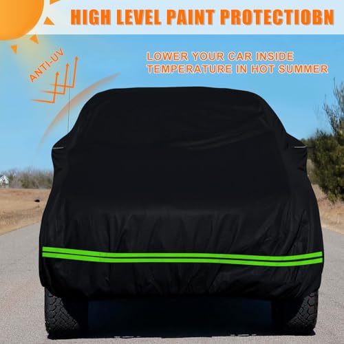 Image of Waterproof Car Cover Compatible with Chevrolet C /K 1500 /2500 /3500 1988-1999, 2 Door Regular /Standard Cab Short Bed 300D All Weather Classic Car Covers with Zipper Door for Snow Rain Protection