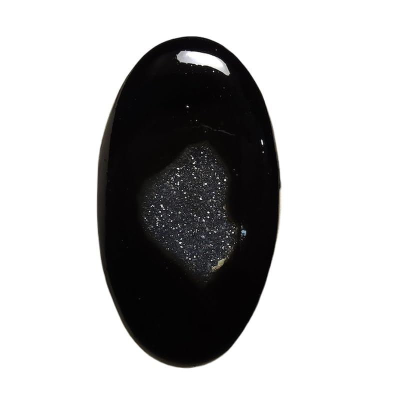 Onyx noir naturel véritable cabochon de collection GH_NAT_01704 pour joaillerie et grand pendentif