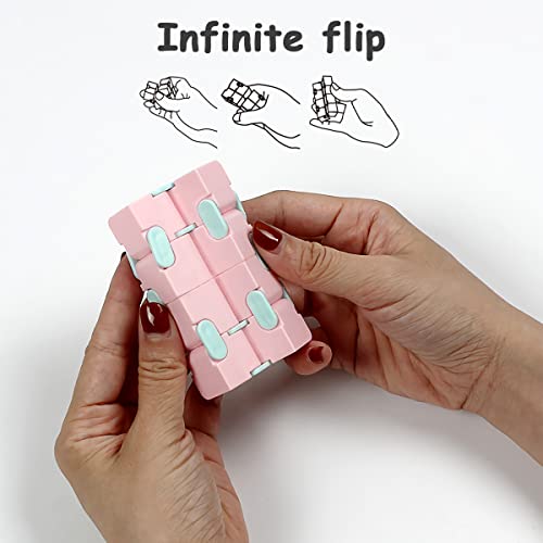 4 Stücke Zappeln Spielzeug Infinite Cube YUTOU Mini Kill Time Unendlicher Cube Magic Unendlicher Flip Würfel für Stress und Angst Linderung Entspannendes Spielzeug (4 Farben)