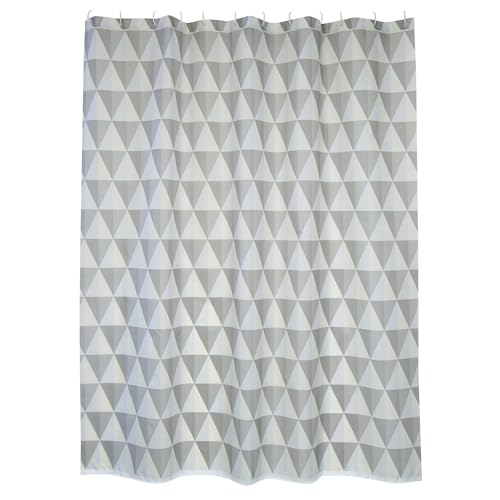 MSV Cotexsa by Premium Anti-Schimmel Textil Duschvorhang 143123 - Anti-Bakteriell, waschbar, 100% wasserdicht, mit 12 Duschvorhangringen - Polyester, „Narok“ Weiß 180x200cm – Made in Spain