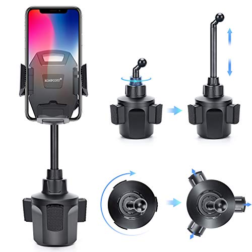 Car Cup Holder Phone Mount, Adjustable Automobile Cup Holder Smart Phone Cradle Car Mount With A Flexible Long Neck Compatible For Cell Phones Iphone Xs Max/X/8/7 Plus/Galaxy And All Smartphones #TOP1