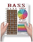 Laminated 4 String Bass Fretboard Notes Chart Nashville Number System & Circle of 5ths Easy Instructional Poster for Beginner for Notebook - A New Song Music 8.5 x 11