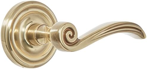 Classic Rosette Set with Elan Levers Right Hand Passage in Antique Brass. Brass Door Handle. image 2