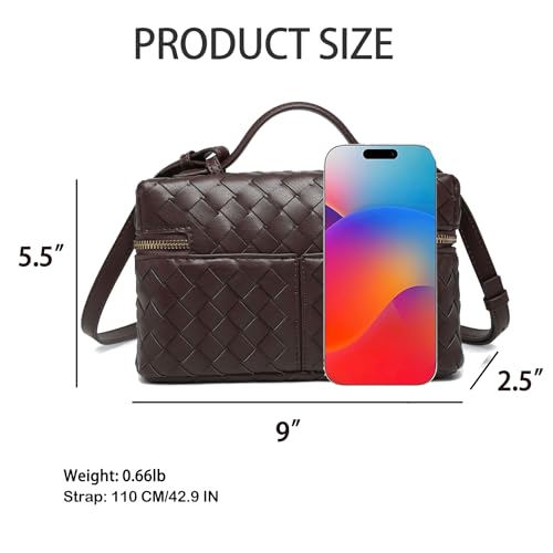 Mini Woven Crossbody Purse Square Box Bags Top-Handle Tote Handbag Shoulder Bag Cute Satchels Trendy3