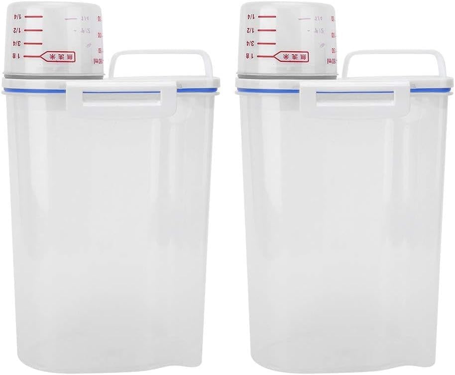 2Pcs Thick Plastic Rice Box Flour Storage