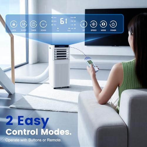 Image of 10000 BTU Portable Air Conditioners, Portable AC up to 450 Sq.Ft,4 in 1 Portable AC Unit with Cool,Dehumidifier,Fan Modes&Sleep,Remote Control&24H Timer,AC Unit for Bedrooms