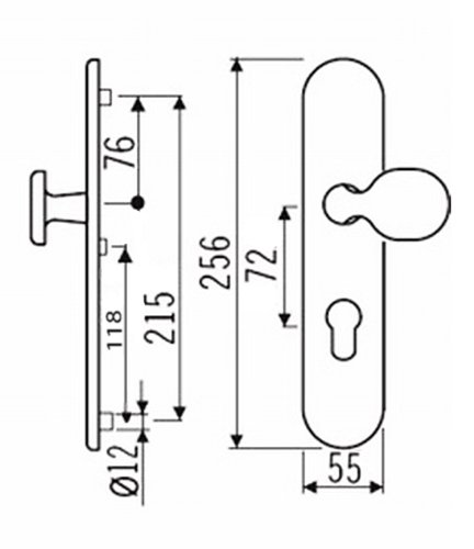 Schutzbeschlag Häusler Edelstahl 1595 CN-Form WE-72 für Wohnungstüren