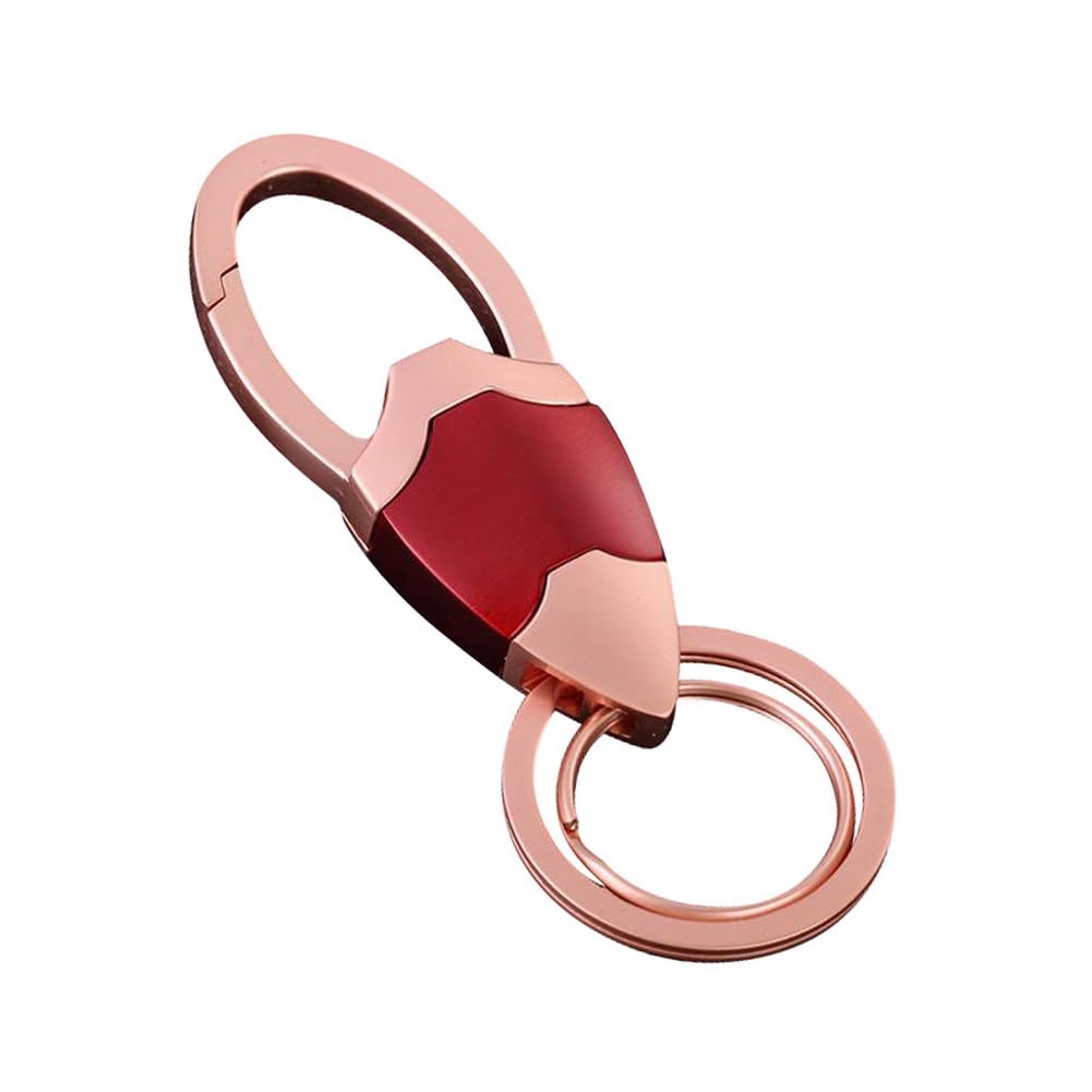 Yelewen Car Keychain Carabiner Clip with 2 Key Rings Hooks Holder Wallet Purses Belt Loops Key Chains Dog Leash Keyring Heavy Duty Business Gift for Men Women Gold