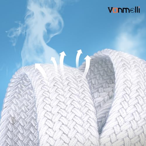 VONMELLI Women Braided Stretch Belts Elastic Canvas Woven Belts For Jeans Pants4