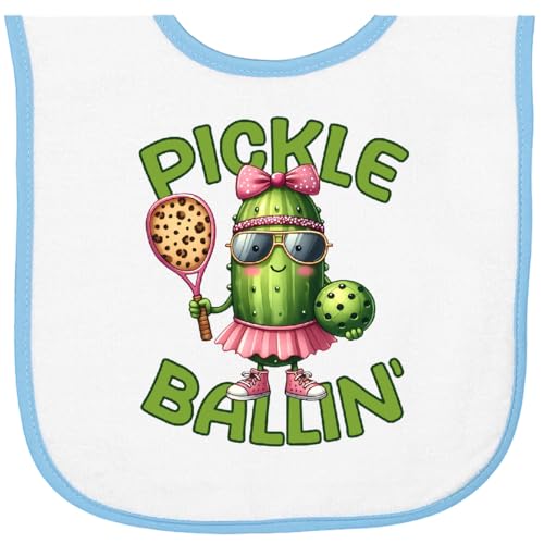 inktastic Pickle Ballin Baby Terry Cloth Bib