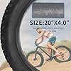 20" E-Bike Fat Tires 20 x 4.0 Folding Bead Tire for Electric Bicycles or with AV32mm Tubes Compatible Wide Mountain Snow Bike Tire (2 Tires No Tube) #5