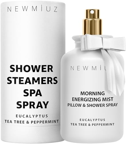 Energizing Shower & Pillow Spray Peppermint Eucalyptus Tea Tree Essential Oils Natural Fast Acting Aromatherapy Mist for Relaxation Calming Stress Clear Sinus Cooling Relief Luxury Self Care Gift