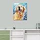 TISHIRON Golden Retriever Malen nach Zahlen Abstraktes Ölgemälde Malen nach Zahlen Erwachsene Malen nach Zahlen DIY Malen nach Zahlen Kits süßer Welpe Malen nach Zahlen Heimdekoration, 40x50cm