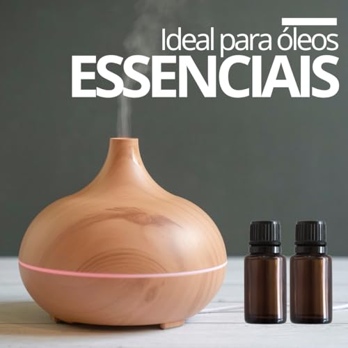 Difusor De Aromas Grande 500ml Umidificador De Ar Ultra Sônico Potente Temporizador ate 6h 7 cores d