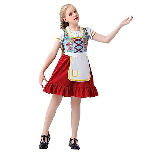 Floral Midi Dress Oktoberfest Outfits for Teen Girls Dirndl Bavarian Dress Beer Festival Carnival Cosplay Costume3