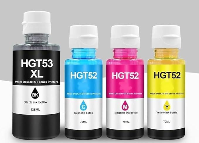 Printer Ink Refill Dye Ink for HP GT53 GT52 Compatible for HP Ink Tank 115, 310, 315, 319, 410, 415, 416, 419, 455, 500, 515, 530, 615, GT 5810, GT 5811, GT 5820 (Bk/C/Y/M(Set of 4))-image-31