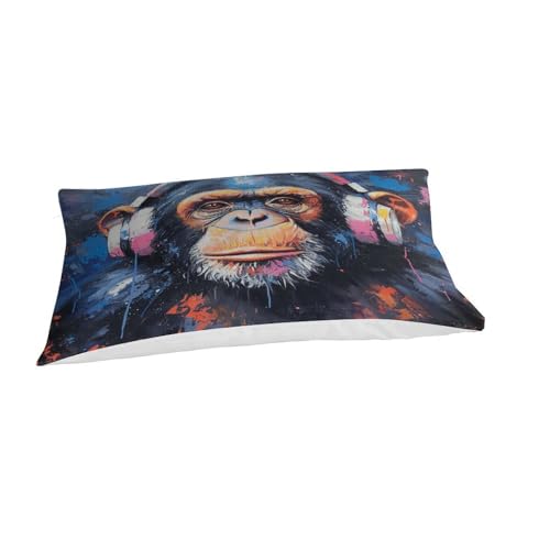 Linge de lit gorille 3D 135x200cm housse de couette microfibre douce