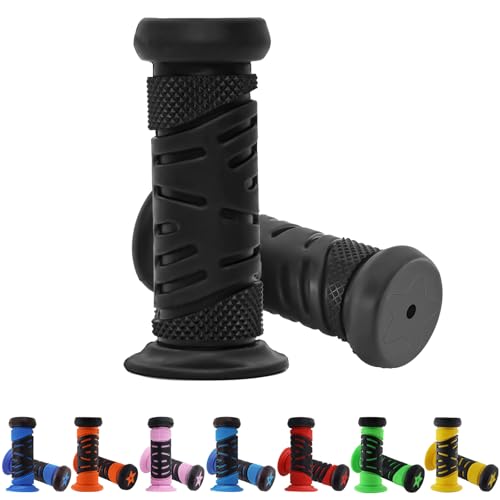 TOKSEO Paar Fahrradgriffe Kinder, Sicherheit Durch Prallschutz, Fahrradgriffe 22mm Kaliber, 95 mm Länge Gummi Lenkergriffe Fahrrad Kinder für Roller, Kinder Laufrad, Kinderfahrrad (Schwarz)