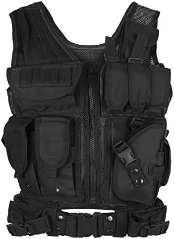 Lixada Sports Duty Vest Modular Equipment System Security Utility Vest with Components Pouches Holster Gear for Law Enforcement Guard Security Hunting