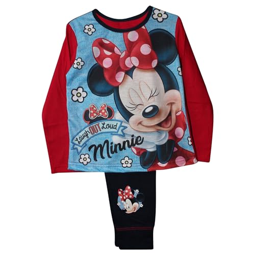 Disney Minnie Mouse Mädchen-Schlafanzug, Größen 4–10 Jahre, rot, 7-8 Jahre