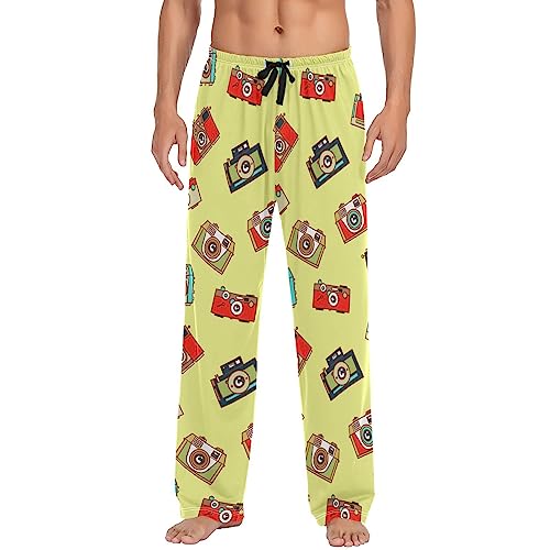 Fisyme Cameras Mens Pajama Pants Men's Pajama Bottoms Soft Sleep Lounge Pj Pants