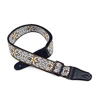 Amazon.co.jp: ベース用ストラップ 刺繍入りギターストラップレトロな