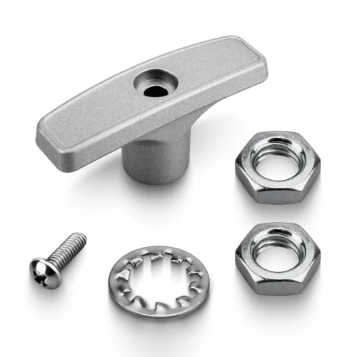 Image of 1 Pack Metal RV Sewer Valve Handle RV Waste Valve Handle Kit Gray | Metal construction, fits standard RV sewer valve, includes handle and bolts, replaces broken valve handle, easy DIY install