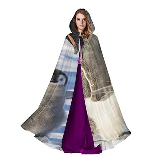 WYYWCY Pingüino Emperador Adulto con Polluelo Alas de Ejercicio Capa con Capucha para niñas Capa con Capucha Niños 59 Pulgadas para Navidad Disfraces de Halloween Cosplay